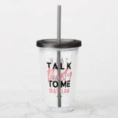 Praten 30 voor mij roze, moderne typografie elegan acryl drinkbeker (Voorkant)