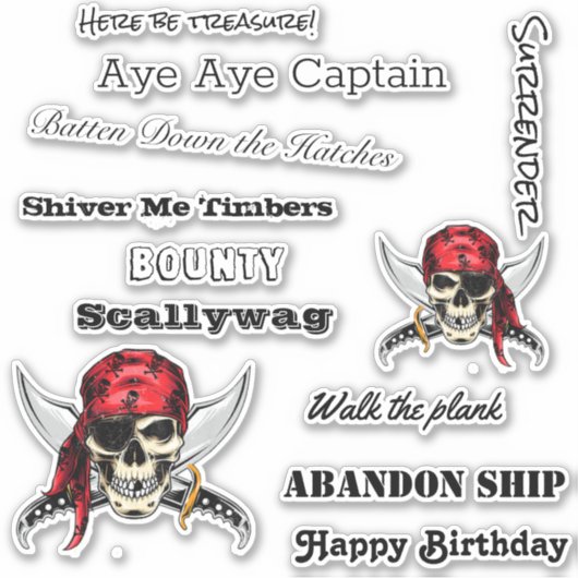 praten als een Pirate Legend Sticker (Voorkant)