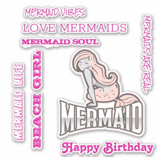 praten als een Zeemeermin Sticker (Voorkant)