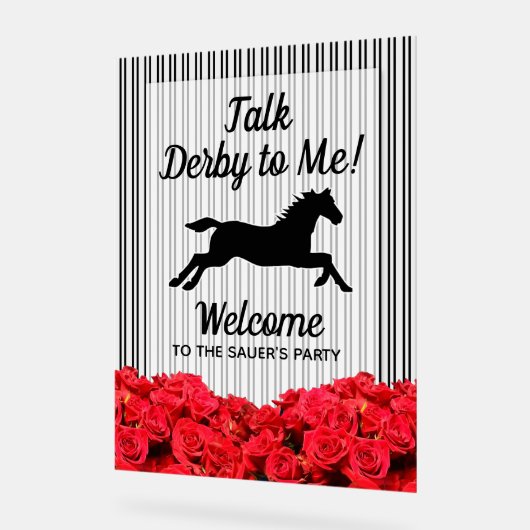 Praten Derby aan mij Racehorse Welkom Acryl Bord (Hoek)