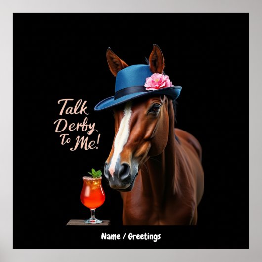 Praten Derby To Me Grappig Racing Paard Quote Poster (Voorkant)