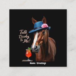 Praten Derby To Me Grappig Racing Paard Quote Vierkante Visitekaartje