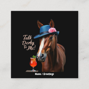 Praten Derby To Me Grappig Racing Paard Quote Vierkante Visitekaartje