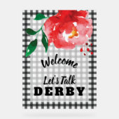 Praten Derby to Me Red Rose op Gingham Welkom Acryl Bord (Voorkant)
