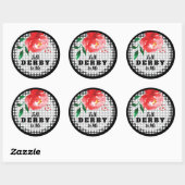 Praten Derby to Me Roos op Gingham Ronde Sticker (Vel)