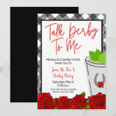 Praten Derby voor Rozen van Paarden met paardenrac Kaart (Voorkant / Achterkant)