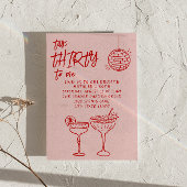 Praten Dertig Rood Roze Getrokken 30e Foto Leuke V Kaart