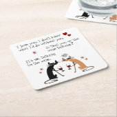 Praten met de Wine Cat Funny Kartonnen Onderzetters (Schuin)