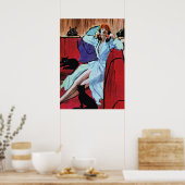 Praten met vriendjes Retro  Pulp Cover Art Poster (Keuken)