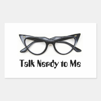 Praten Nerdy + Bril Rechthoekige Sticker