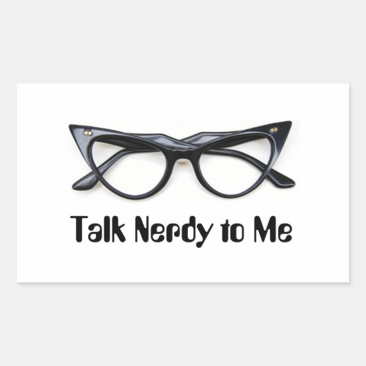 Praten Nerdy + Bril Rechthoekige Sticker (Voorkant)