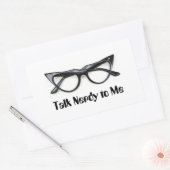 Praten Nerdy + Bril Rechthoekige Sticker (Envelop)