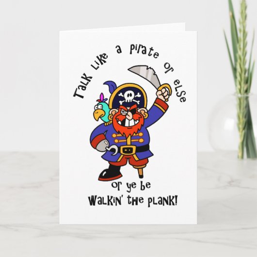 Praten of lopen op de plank - Het is Pirate Day Kaart (Voorkant)