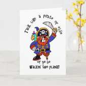 Praten of lopen op de plank - Het is Pirate Day Kaart (Gele Bloem)