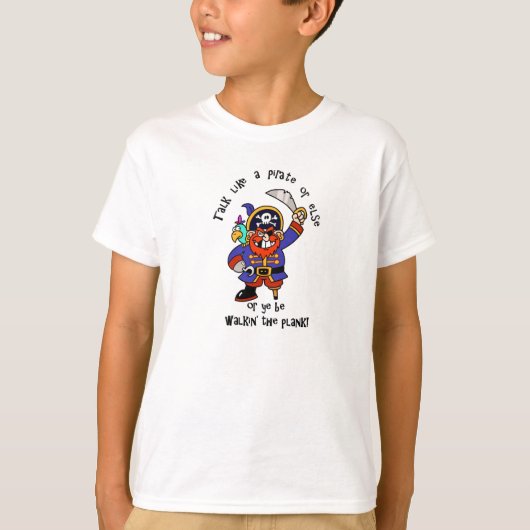 Praten of lopen op de plank - Het is Pirate Day T-shirt (Voorkant)
