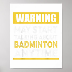 Praten over badminton altijd grappige badminton sp poster