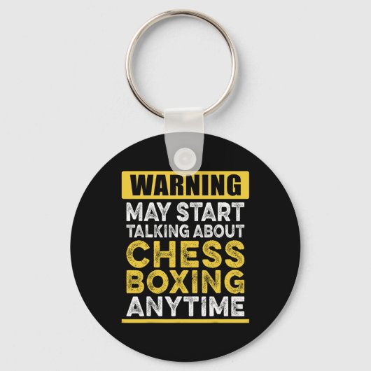 Praten over schaakboksen Anytime Funny Chessboxe Sleutelhanger (Voorkant)