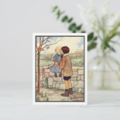 Praten van Florence Harrison over kinderen in apri Briefkaart (Staand voorkant)