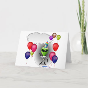 Praten Verjaardagsfeestje Alien Kaart
