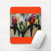 Pratende papegaaien ~ Mousepad Muismat (Met muis)