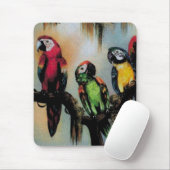 Pratende papegaaien ~ Mousepad Muismat (Met muis)