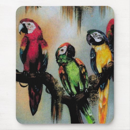 Pratende papegaaien ~ Mousepad Muismat (Voorkant)