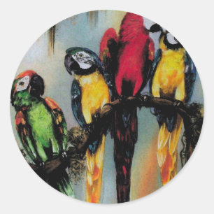 Pratende papegaaien ~ Stickers Vogeldier Natuur