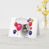 Pratende verjaardag koe kaart (Gele Bloem)