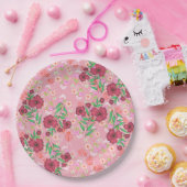 Prato de Papel Flores e joaninhas Papieren Bordje (Feest)