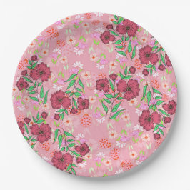 Prato de Papel Flores e joaninhas Papieren Bordje