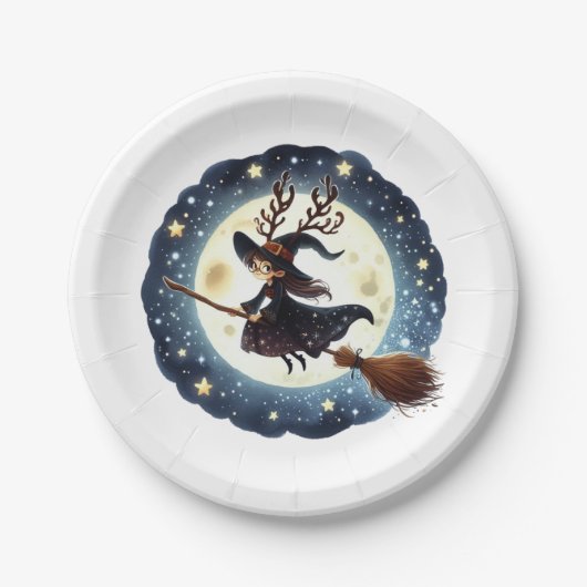 Prato de Papel Viagem da Bruxa Natalina Papieren Bordje (Voorkant)