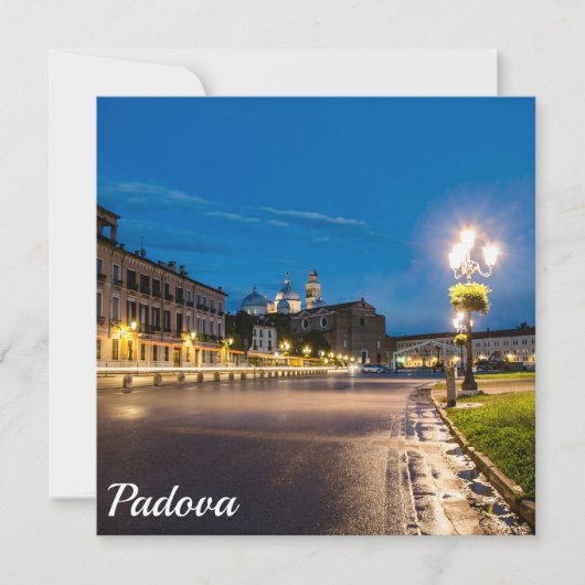 Prato della Valle 's nachts in Padova, Italië (Voorkant)