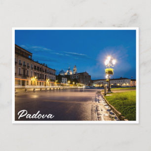 Prato della Valle 's nachts in Padova, Italië Briefkaart