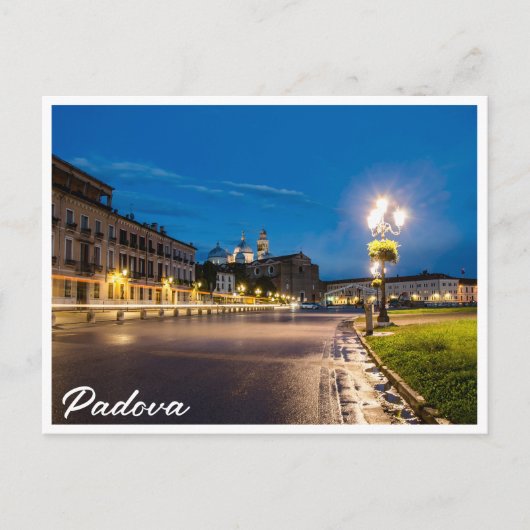 Prato della Valle 's nachts in Padova, Italië Briefkaart (Voorkant)
