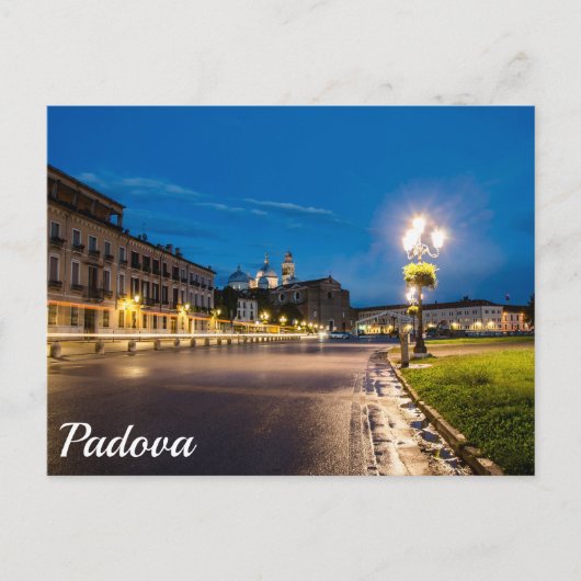 Prato della Valle 's nachts in Padova, Italië Briefkaart (Voorkant)