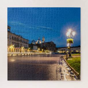 Prato della Valle 's nachts in Padova, Italië Legpuzzel