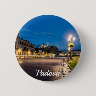 Prato della Valle 's nachts in Padova, Italië Ronde Button 5,7 Cm