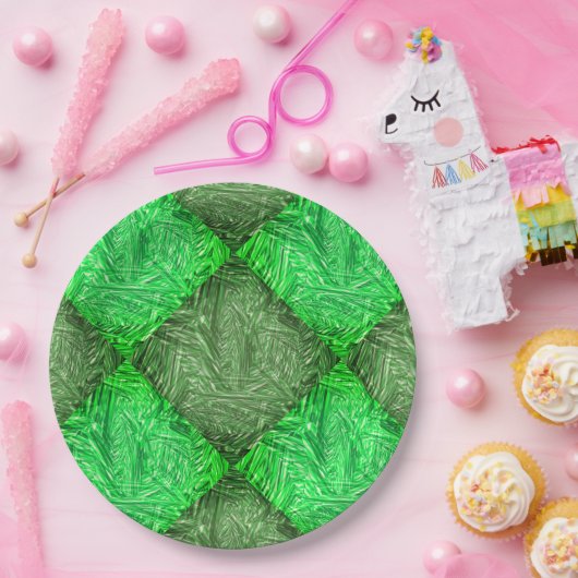 Prato verde falsa grama ou folhas de coqueiro papieren bordje (Feest)