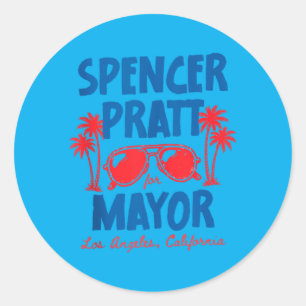Pratt Burgemeester Van Los Angeles Californië 2026 Ronde Sticker