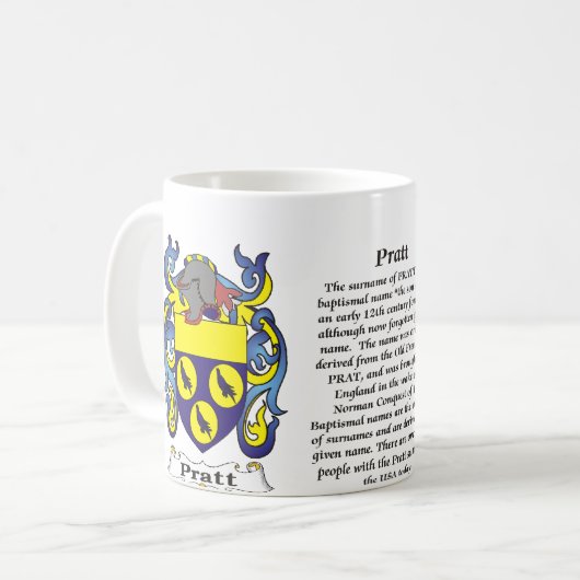 Pratt Gezinsbekleding van de mok van wapens (Voorkant links)