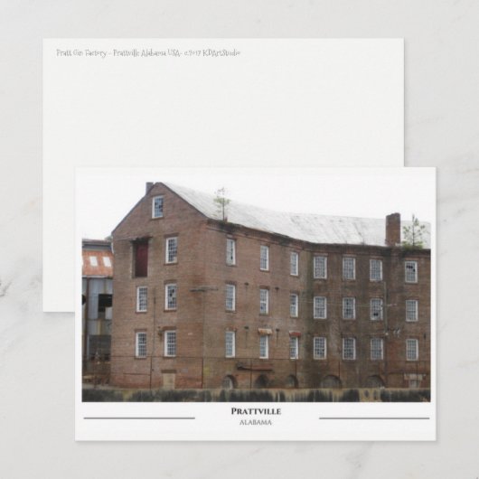 Pratt Gin Factory - Prattville Alabama Briefkaart (Voorkant / Achterkant)