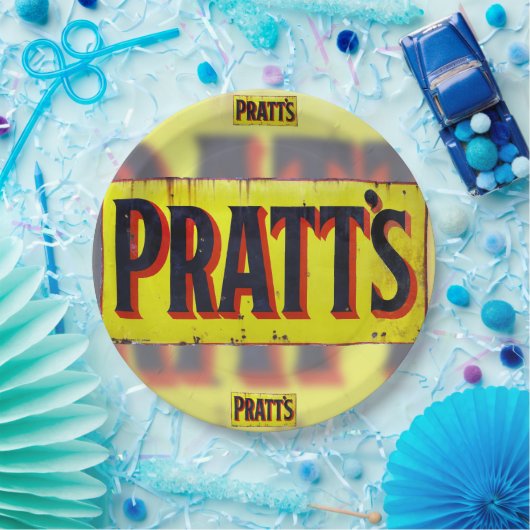 Pratten,  Enamel-teken. Papieren Bordje (Feest)