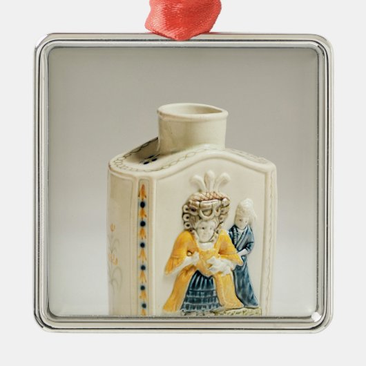 Prattware-theedcaddy Metalen Ornament (Voorkant)