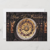 Prauge Clock Decoration Invitation Kaart (Voorkant)