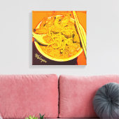 Prawn Laksa Maleisië foodie-reisdruk Canvas Afdruk (Insitu (Woonkamer))