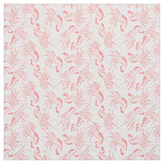 Prawn Shrimp Seamless Pattern Stof (Swatch)