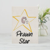 Prawn Star pun greetings card (Staand voorkant)