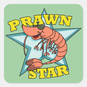 Prawn Star Vierkante Sticker