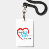 PRAY 1E JONGEREN LIFELINE BADGE (Voorzijde met lanyard)