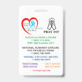 PRAY 1E JONGEREN LIFELINE BADGE (Achterkant)